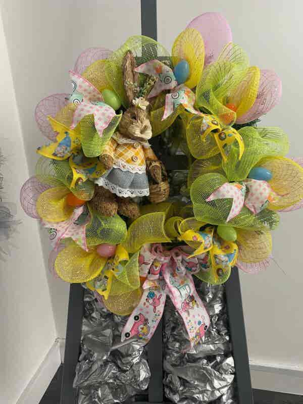 Bespoke Woven Bunny Tales Easter Decorative Wreath