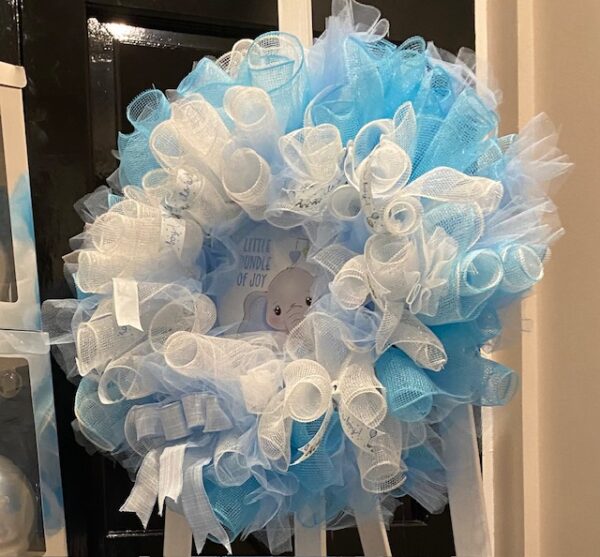 Bespoke S.J.N Baby Blue Decorative Wreath - Image 7