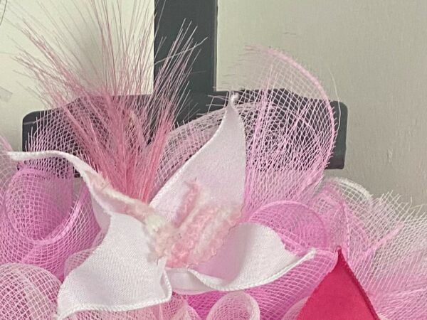 Bespoke Pink Meets Cerise New Baby Decorative Wreath - Image 7