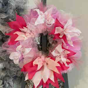 Bespoke Pink Meets Cerise New Baby Decorative Wreath