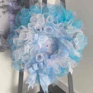 Bespoke S.J.N Baby Blue Decorative Wreath