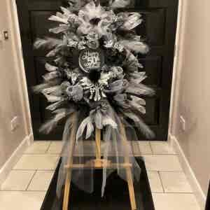 Bespoke Roses Meets Feathers Celebration Decorative Wreath