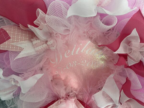 Bespoke Delilah New Baby Girl Decorative Wreath - Image 2