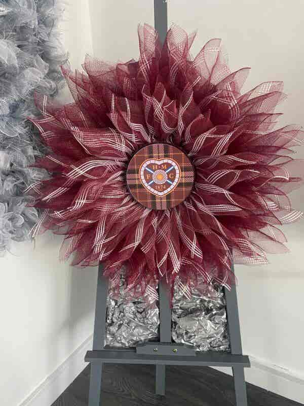 Bespoke Heart of Midlothian Floral Decorative Wreath - Image 12