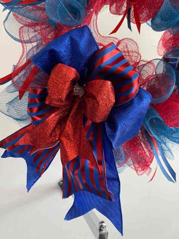 Bespoke Sparkles Meets Blue & Red Decorative Wreath - Image 5