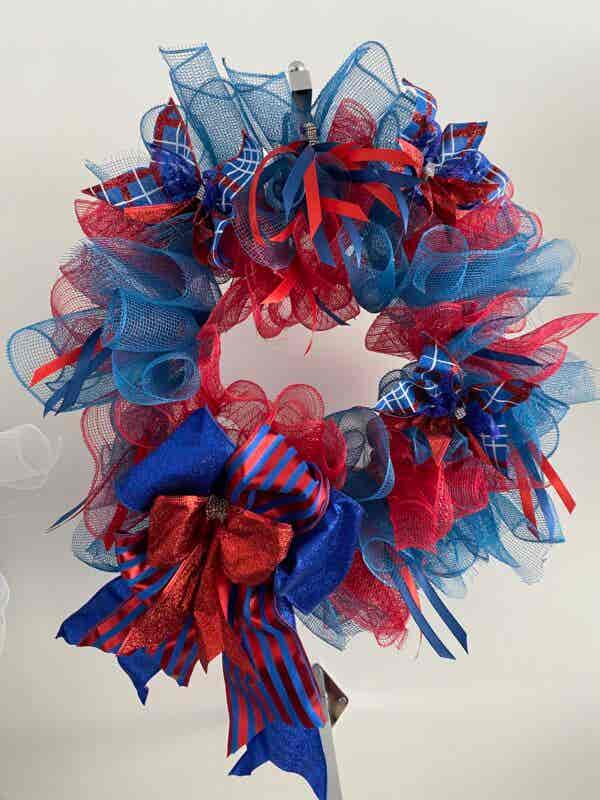 Bespoke Sparkles Meets Blue & Red Decorative Wreath - Image 6