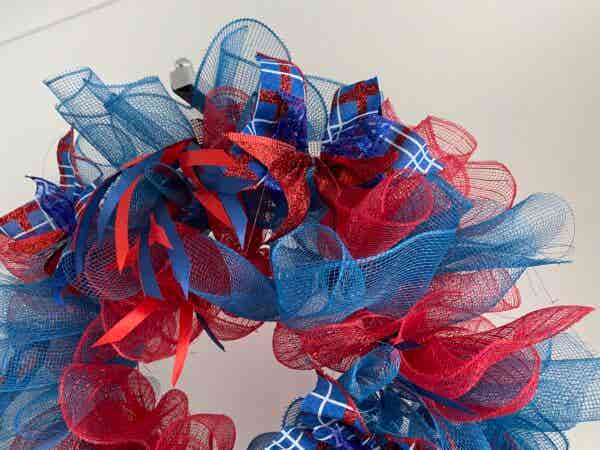 Bespoke Sparkles Meets Blue & Red Decorative Wreath - Image 8