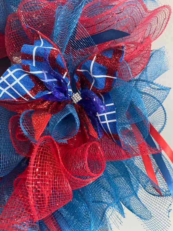 Bespoke Sparkles Meets Blue & Red Decorative Wreath - Image 2