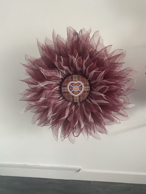 Bespoke Heart of Midlothian Floral Decorative Wreath - Image 7