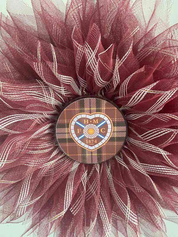Bespoke Heart of Midlothian Floral Decorative Wreath - Image 6