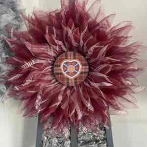Bespoke Heart of Midlothian Floral Decorative Wreath