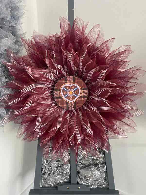 Bespoke Heart of Midlothian Floral Decorative Wreath