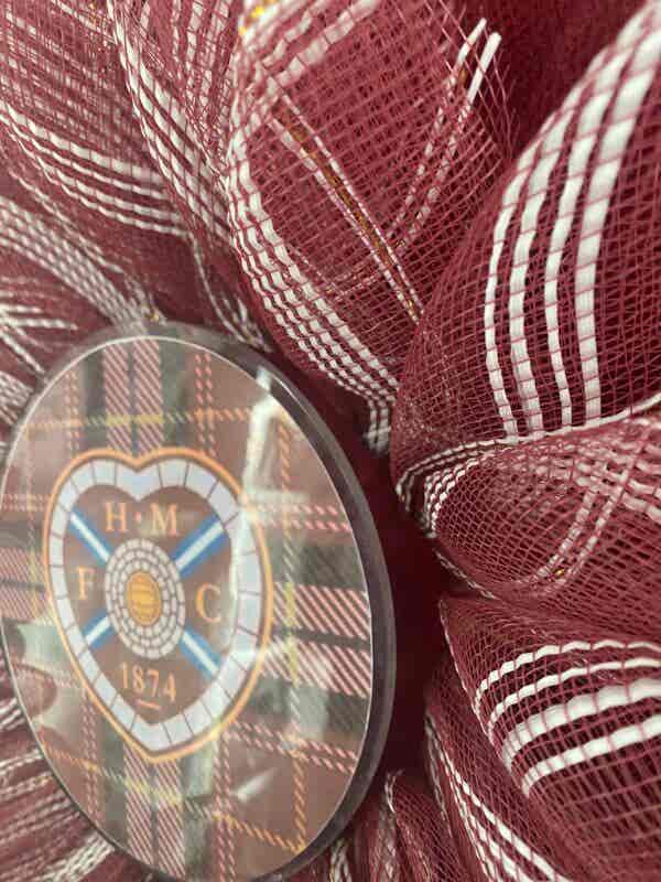 Bespoke Heart of Midlothian Floral Decorative Wreath - Image 4
