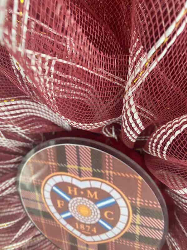 Bespoke Heart of Midlothian Floral Decorative Wreath - Image 3