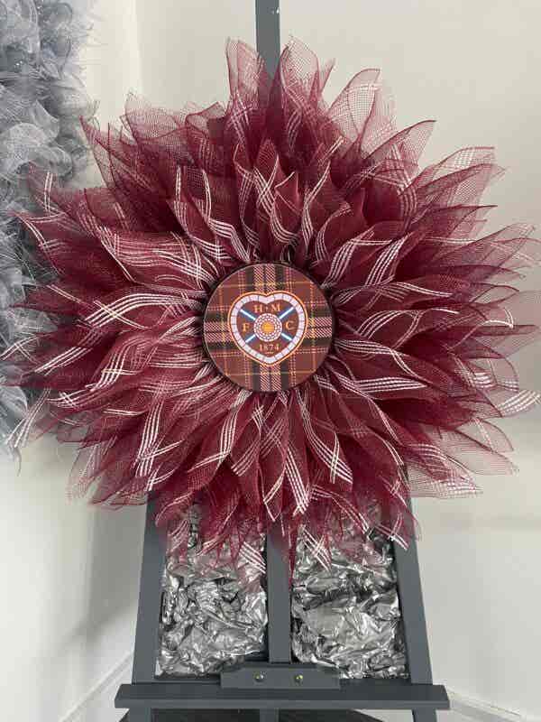 Bespoke Heart of Midlothian Floral Decorative Wreath - Image 11
