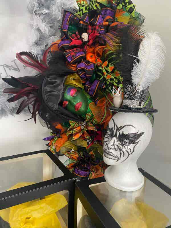 Bespoke Large Chic Green Goddess Witch Decorative Wreath Hire Only - Image 13