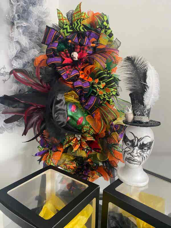 Bespoke Large Chic Green Goddess Witch Decorative Wreath Hire Only - Image 17