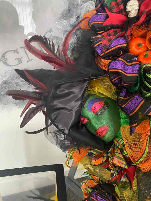 Bespoke Large Chic Green Goddess Witch Decorative Wreath Hire Only - Image 15