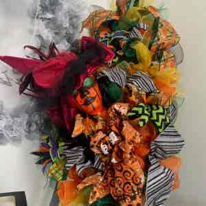 Bespoke Large Ha Ha Ha Halloween Witch Decorative Wreath Hire Only
