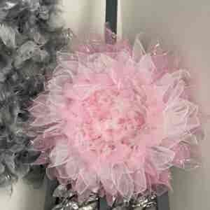 Bespoke Soft Pink Flutter Flower Decorative Wreath