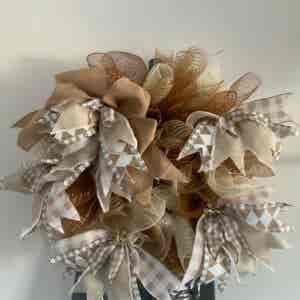 Bespoke Miss Neutral Bow Decorative Wreath
