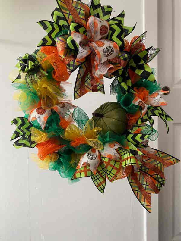 Bespoke Green Pumpkin Pleasure Decorative Wreath - Image 10