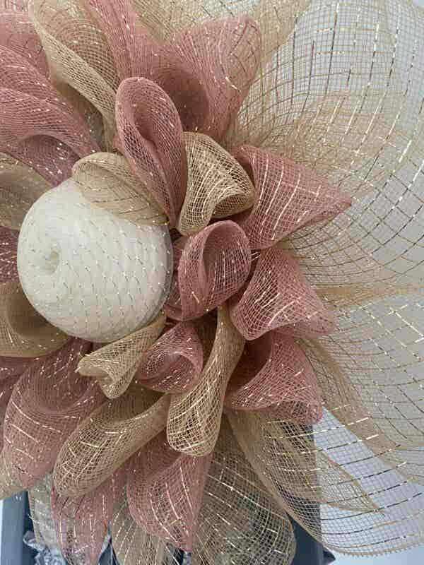 Bespoke Autumn Blush Floral Decorative Wreath - Image 3