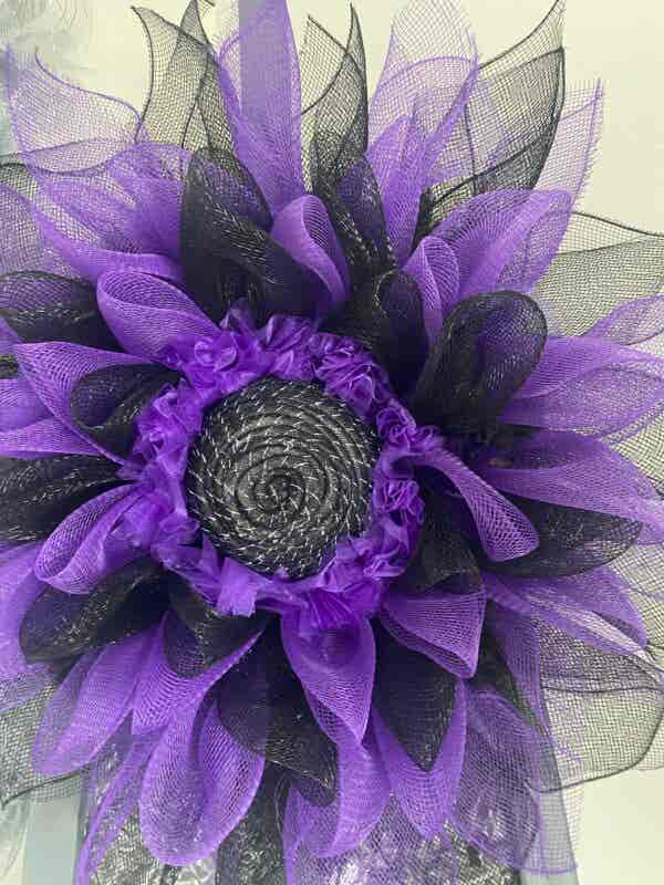Bespoke Purple Meets Black Floral Decorative Wreath - Image 8