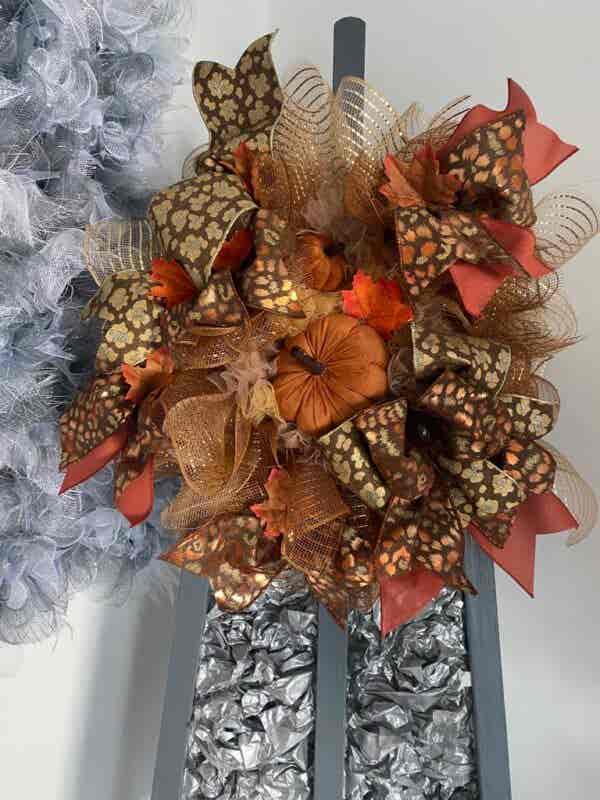 Bespoke Peachy Pumpkin Delight Decorative Wreath - Image 2