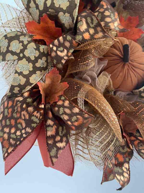 Bespoke Peachy Pumpkin Delight Decorative Wreath - Image 5