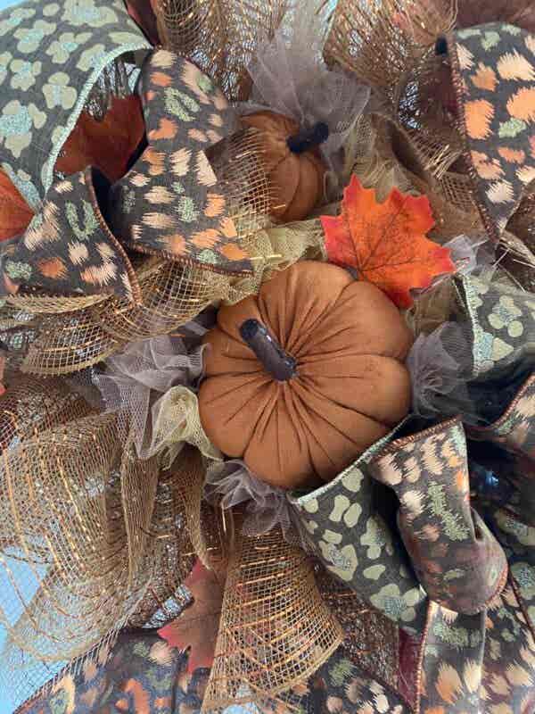 Bespoke Peachy Pumpkin Delight Decorative Wreath - Image 7