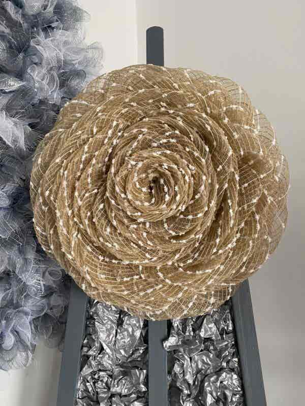 Bespoke Beige Bubble Pop Rose Floral Decorative Wreath