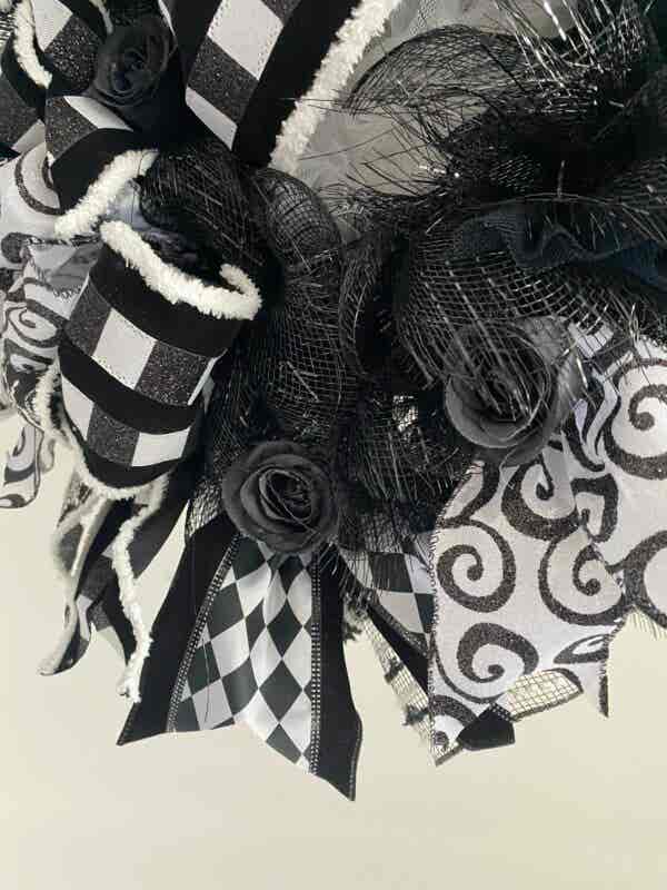 Bespoke  Monochrome Christmas Delight  Decorative Wreath - Image 7