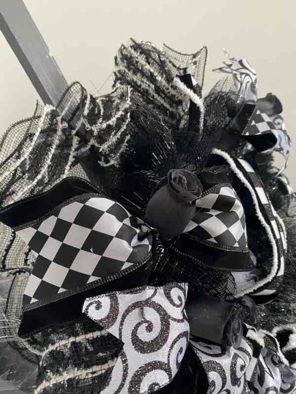 Bespoke  Monochrome Christmas Delight  Decorative Wreath - Image 5