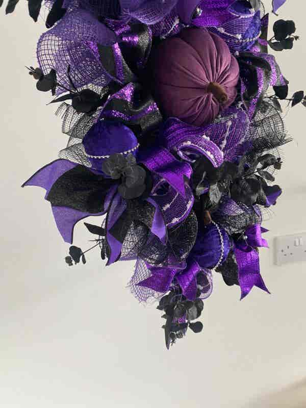 Bespoke Decorative Deep  Purple Velvet Delights Wreath - Image 9