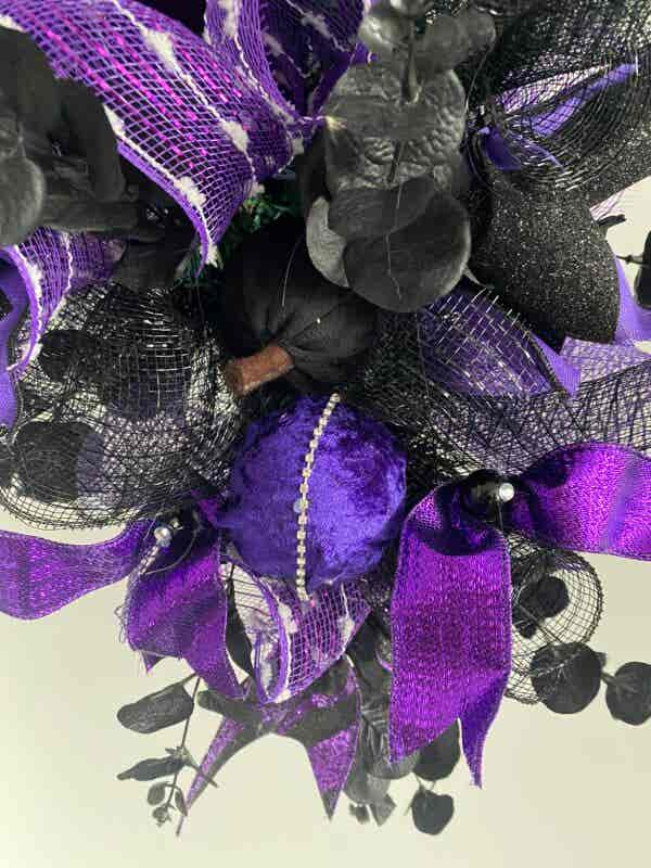 Bespoke Decorative Deep  Purple Velvet Delights Wreath - Image 8