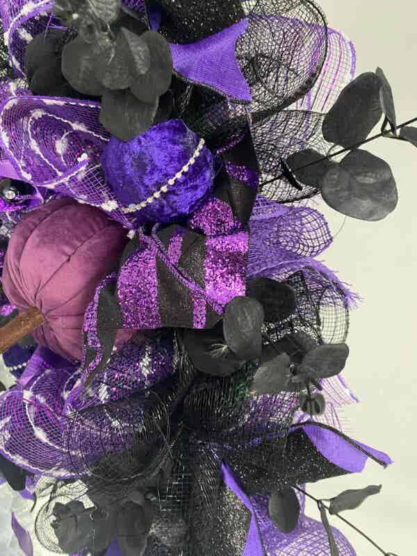 Bespoke Decorative Deep  Purple Velvet Delights Wreath - Image 10