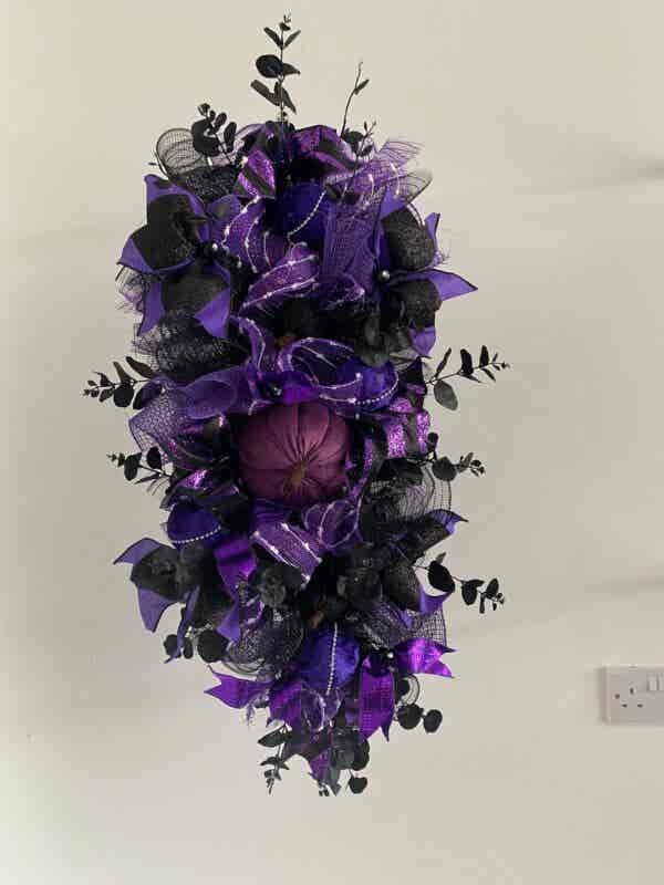 Bespoke Decorative Deep  Purple Velvet Delights Wreath - Image 6