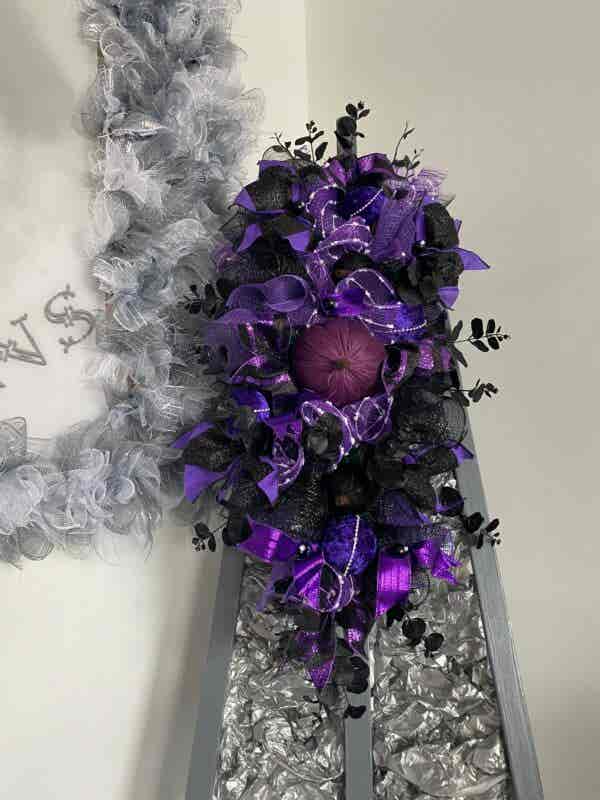 Bespoke Decorative Deep  Purple Velvet Delights Wreath