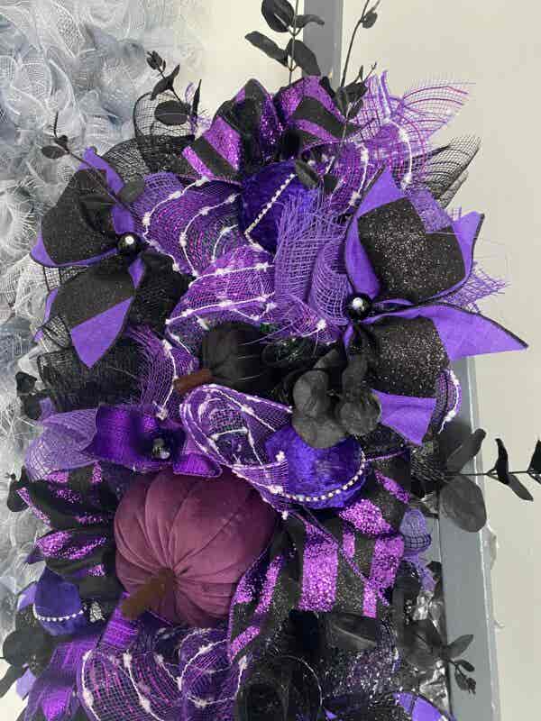 Bespoke Decorative Deep  Purple Velvet Delights Wreath - Image 5