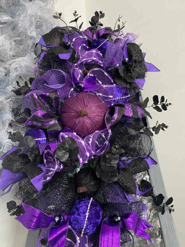 Bespoke Decorative Deep  Purple Velvet Delights Wreath - Image 4