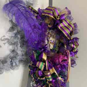 Bespoke Madam Mardi Gras Decorative Wreath