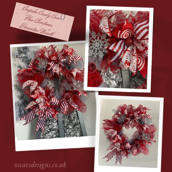 Bespoke Candy Cane Flow Decorative Wreath - Image 2