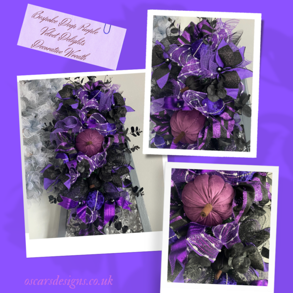 Bespoke Decorative Deep  Purple Velvet Delights Wreath - Image 11
