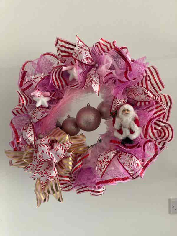 Bespoke Pink Sparkling Triple Delight Decorative Wreath - Image 7