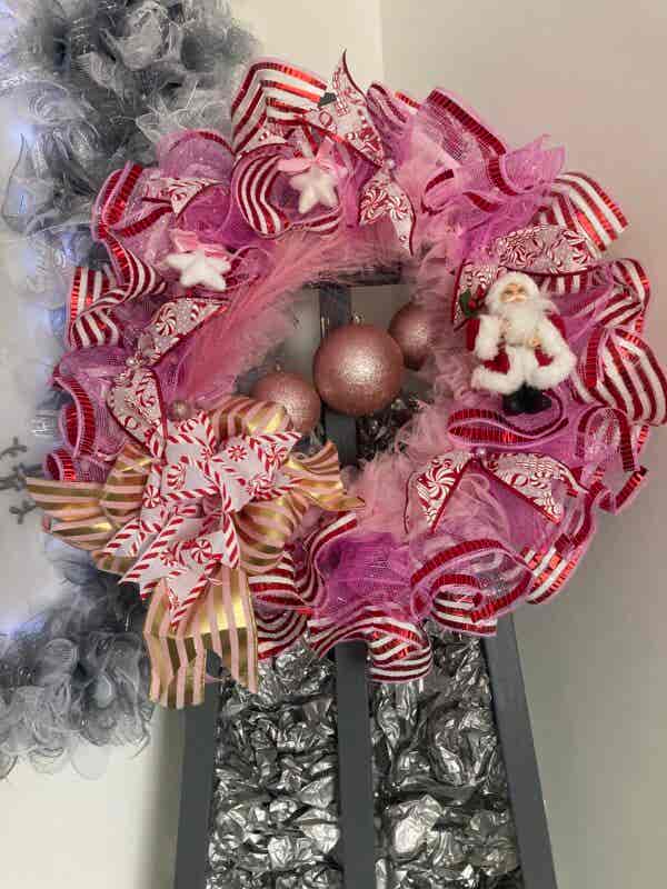 Bespoke Pink Sparkling Triple Delight Decorative Wreath