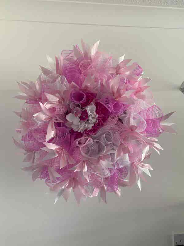 Bespoke Fluttering Pink Butterfly Decorative Wreath - Image 2