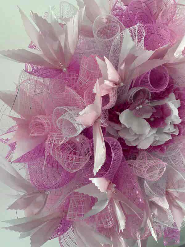 Bespoke Fluttering Pink Butterfly Decorative Wreath - Image 8