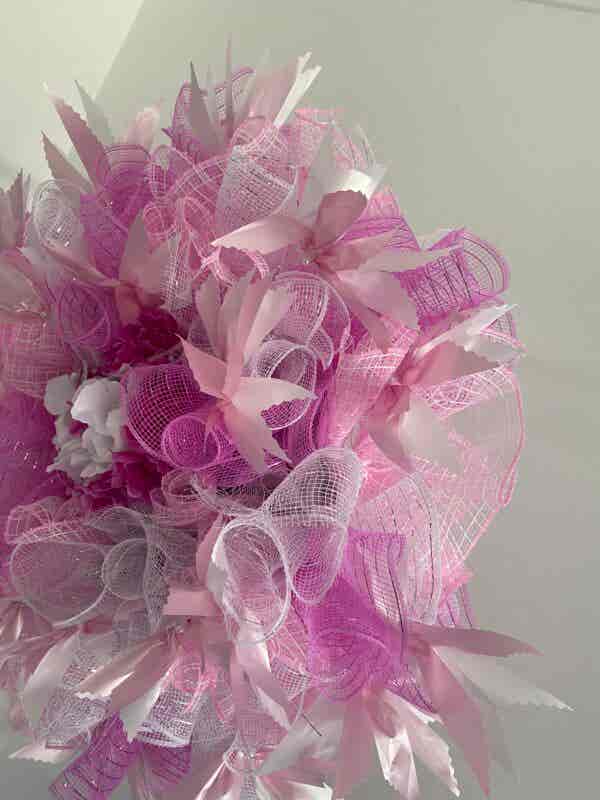 Bespoke Fluttering Pink Butterfly Decorative Wreath - Image 9