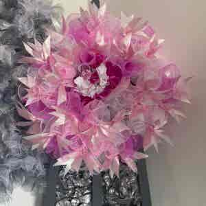 Bespoke Fluttering Pink Butterfly Decorative Wreath